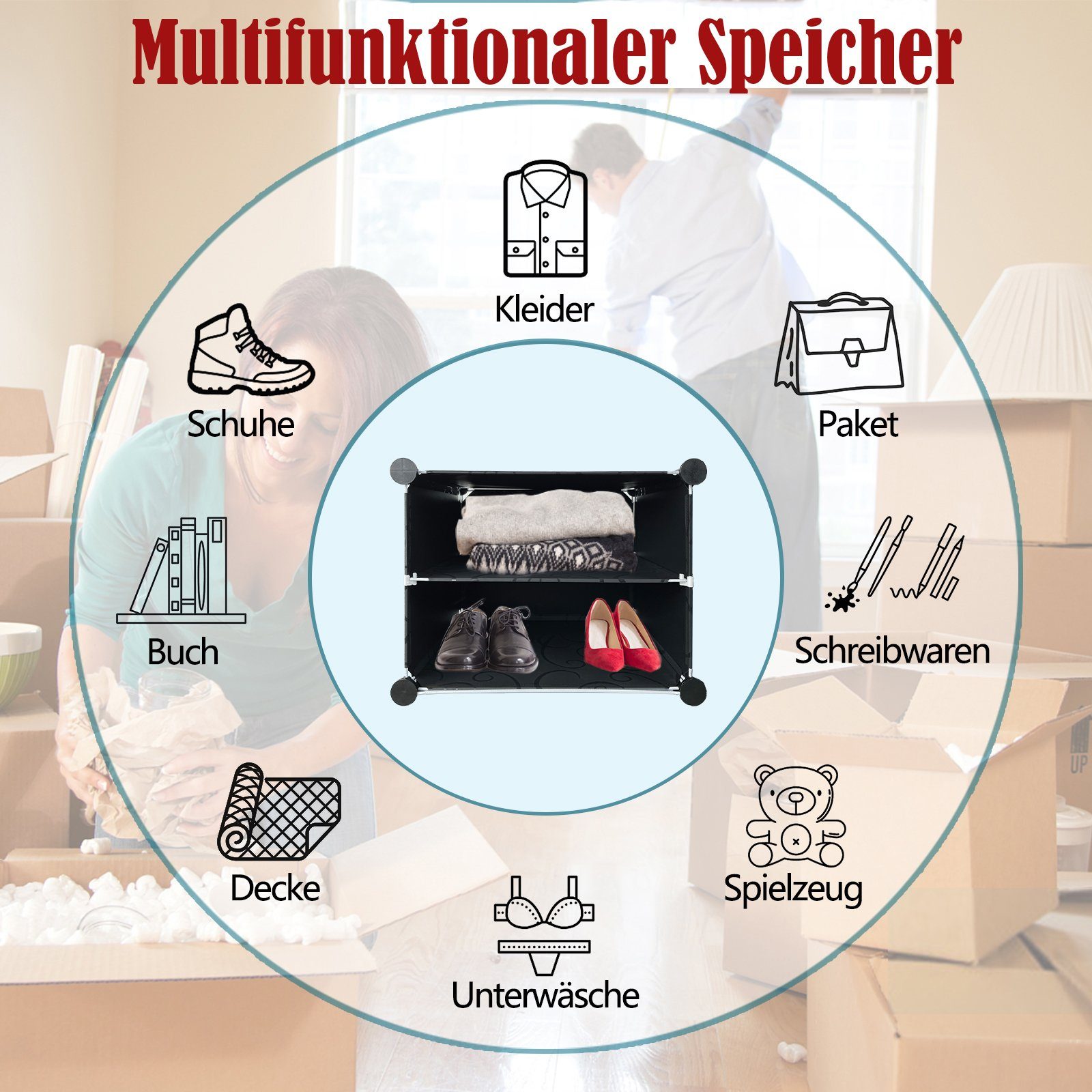 AUFUN Schuhregal stapelbaren Schuhboxen Schuhschrank, für Schuhablage