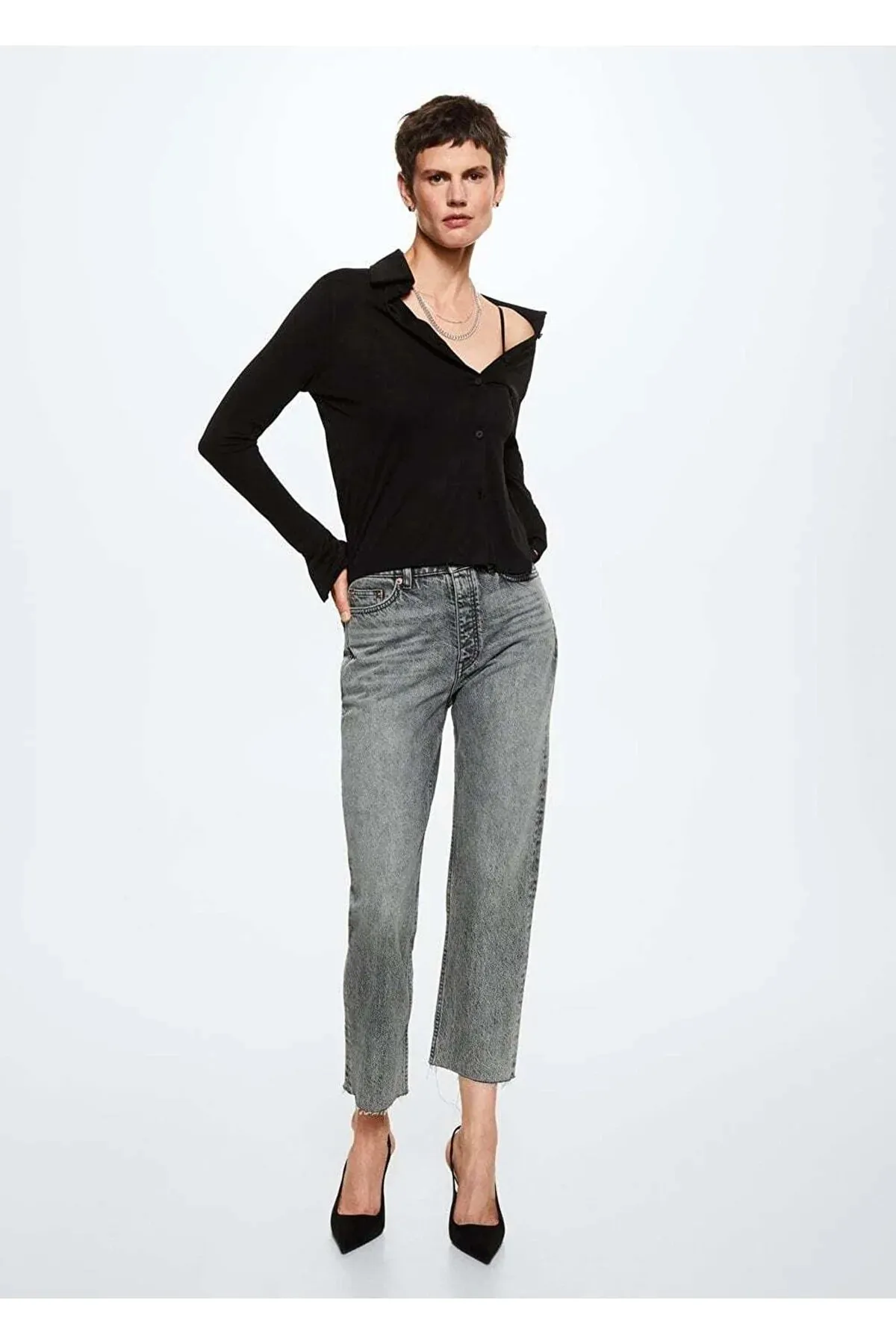 MANGO  Jeans - Grau - Wide Leg
