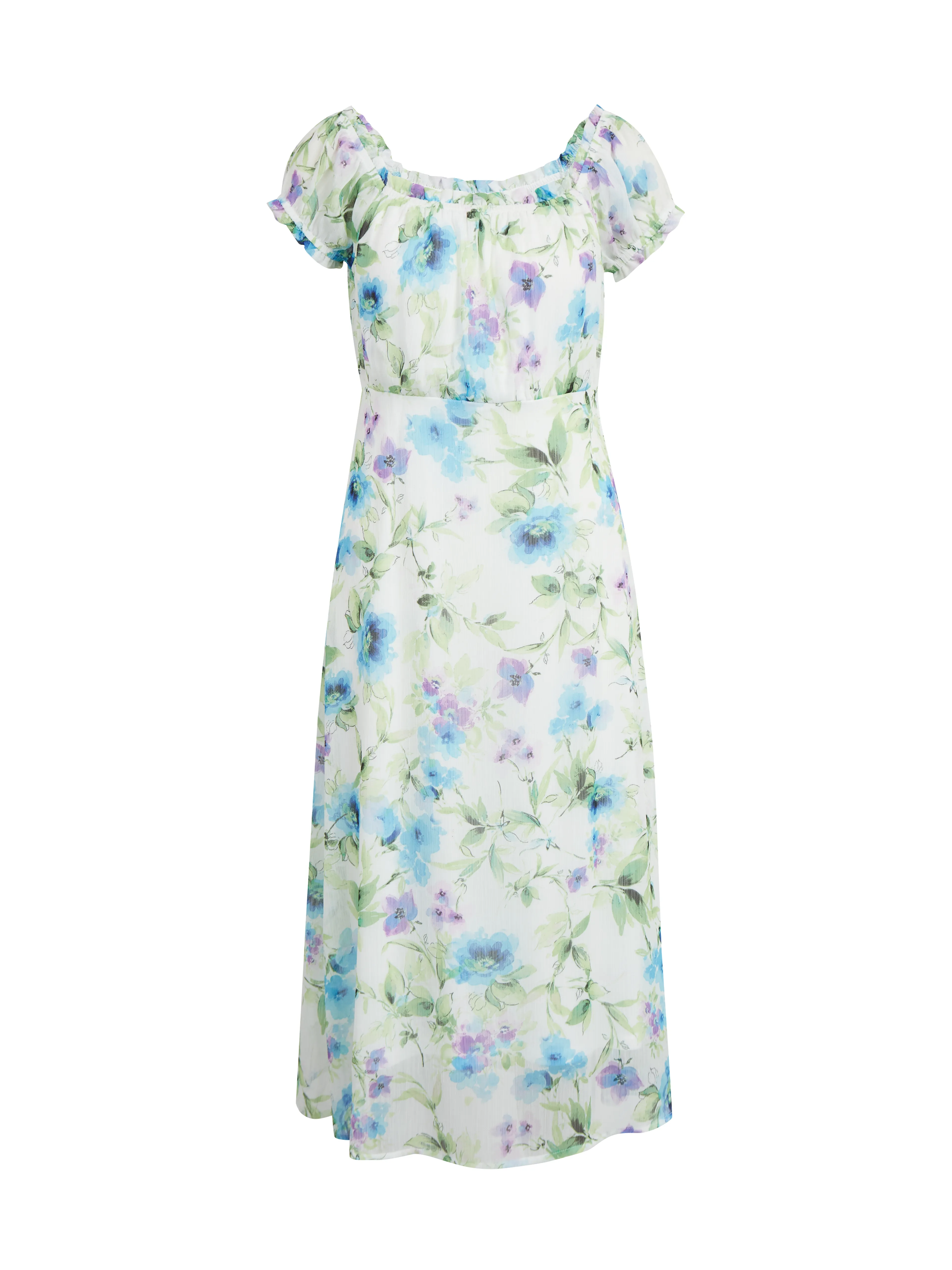 Blau- und cremefarbenes geblümtes Damenkleid ORSAY