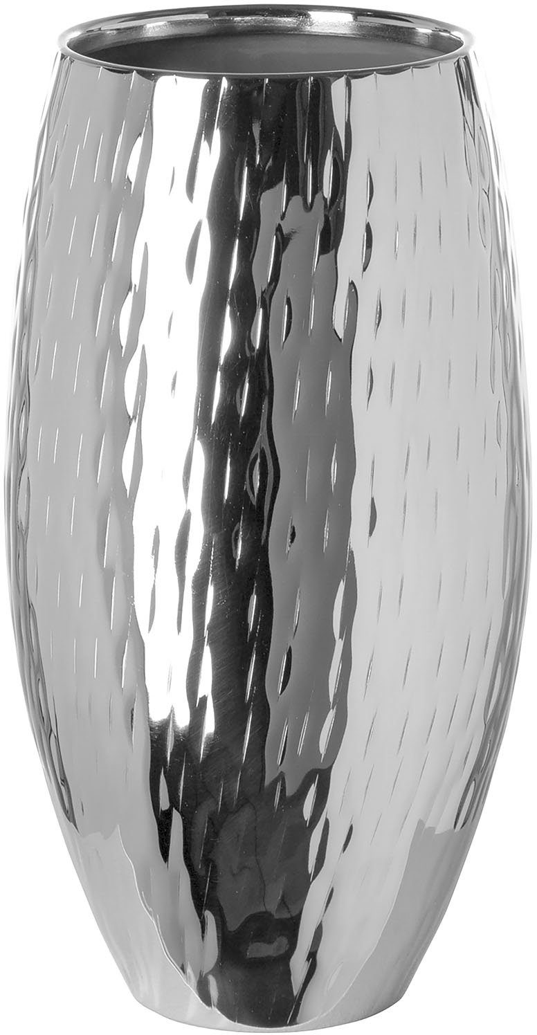 Fink Dekovase AFRICA, aus Eisen, Höhe ca. 28 cm (1 St), mit vertikal gehämmerter Oberfläche, Handarbeit
