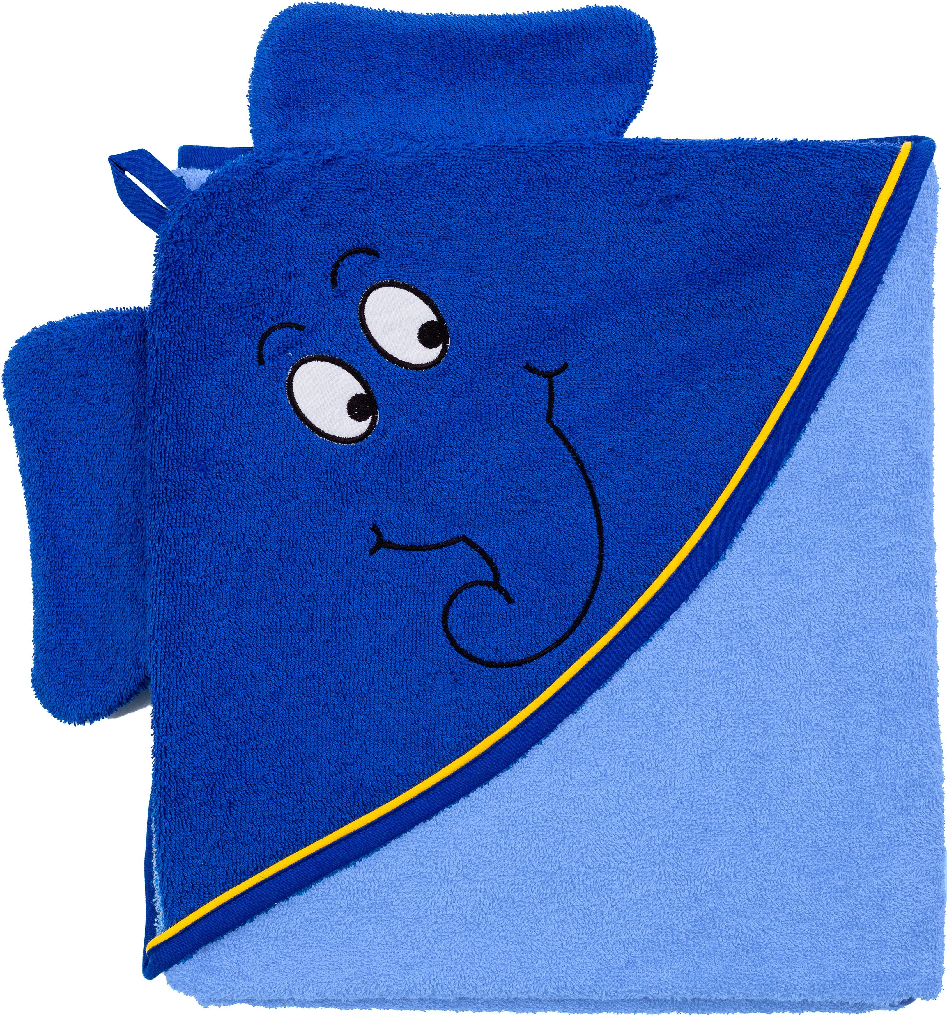 Smithy Kapuzenhandtuch Kinderbadetuch Elefant, 100x100 cm, Frottier (1-St)