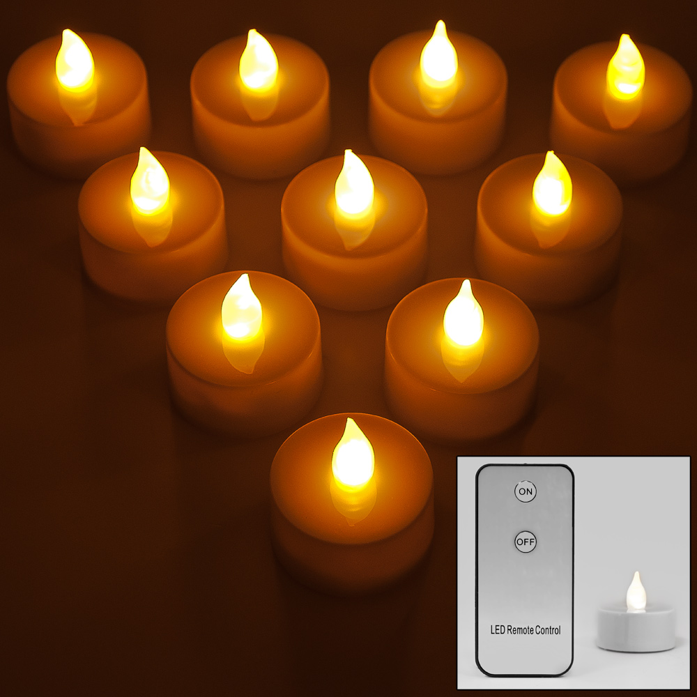 Casaria Deuba 10x flackernde LED Teelichter warmweiß