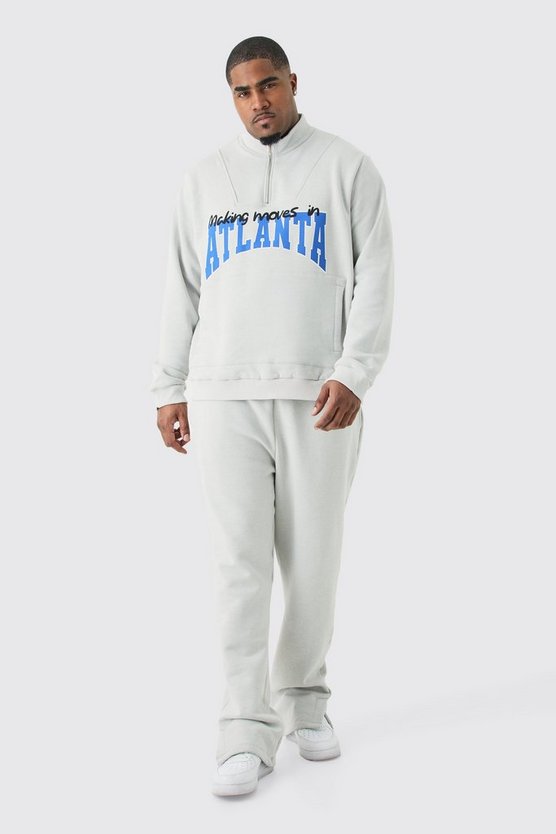 Plus Atlanta Sweatshirt-Trainingsanzug mit Trichterkragen und 1/4 Reißverschluss