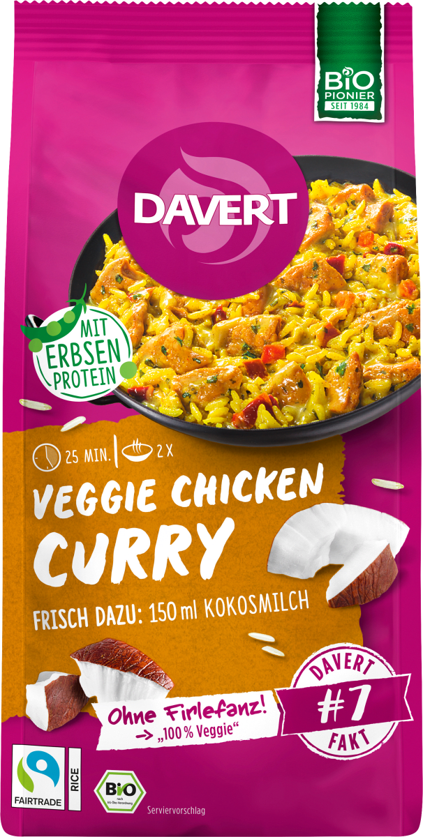 Fertiggericht, Veggie Chicken Curry, 120 g