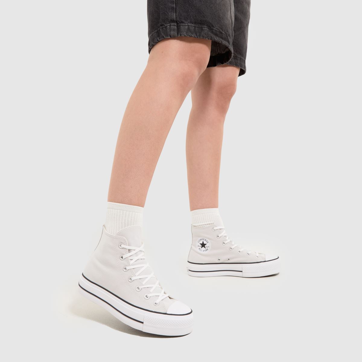 Converse All Star Lift Hi cipők világosszürke színben