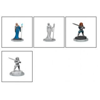 Critical Role Unpainted Miniatures: Human Wizard Female & Halfling Holy Warrior Female (2)