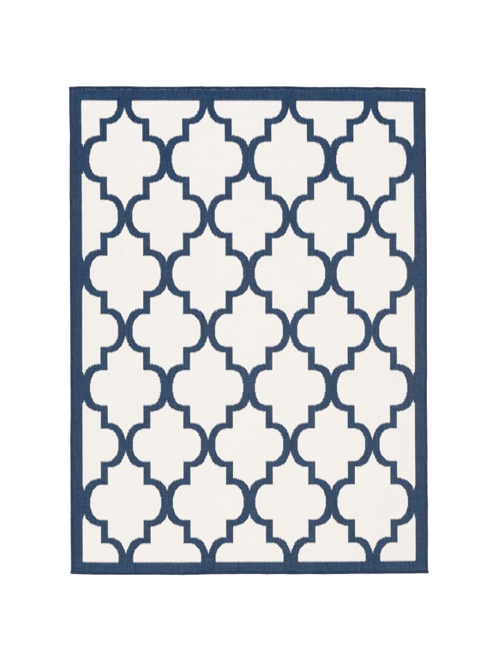 Pergamon In- und Outdoor Teppich Beidseitig Cape Cod Fliesenoptik in Blau günstig kaufen