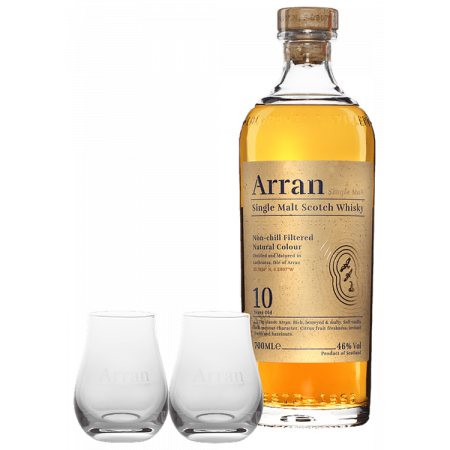 ARRAN 10 ANS COFFRET 2 VERRES