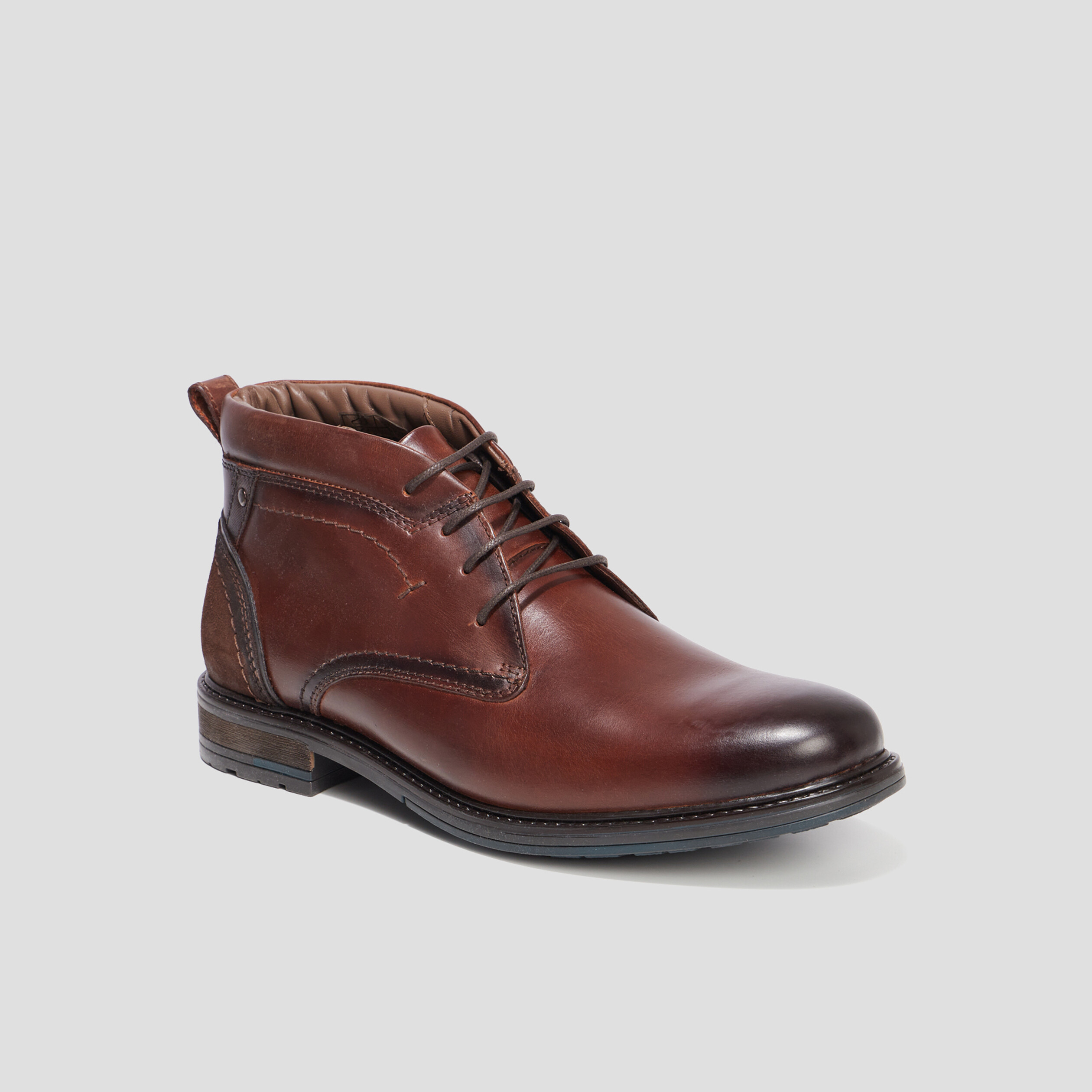 Bottines à lacets en cuir Creeks Brownie marron homme | La Halle