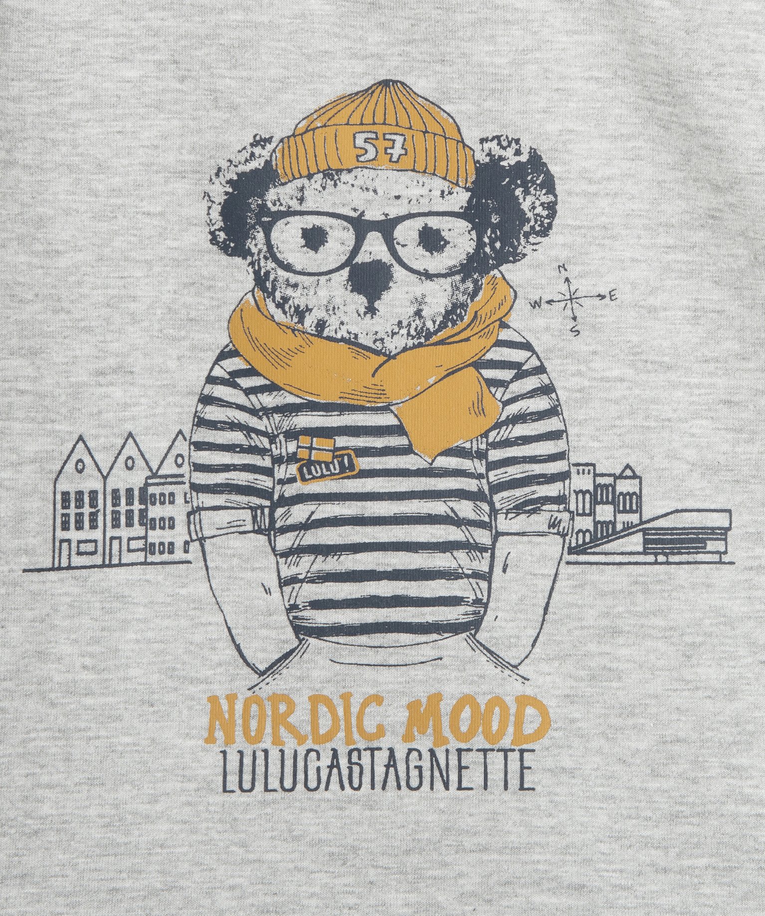 Tee-shirt bébé Garçon à manches longues imprimé ourson ... gris clair | GEMO