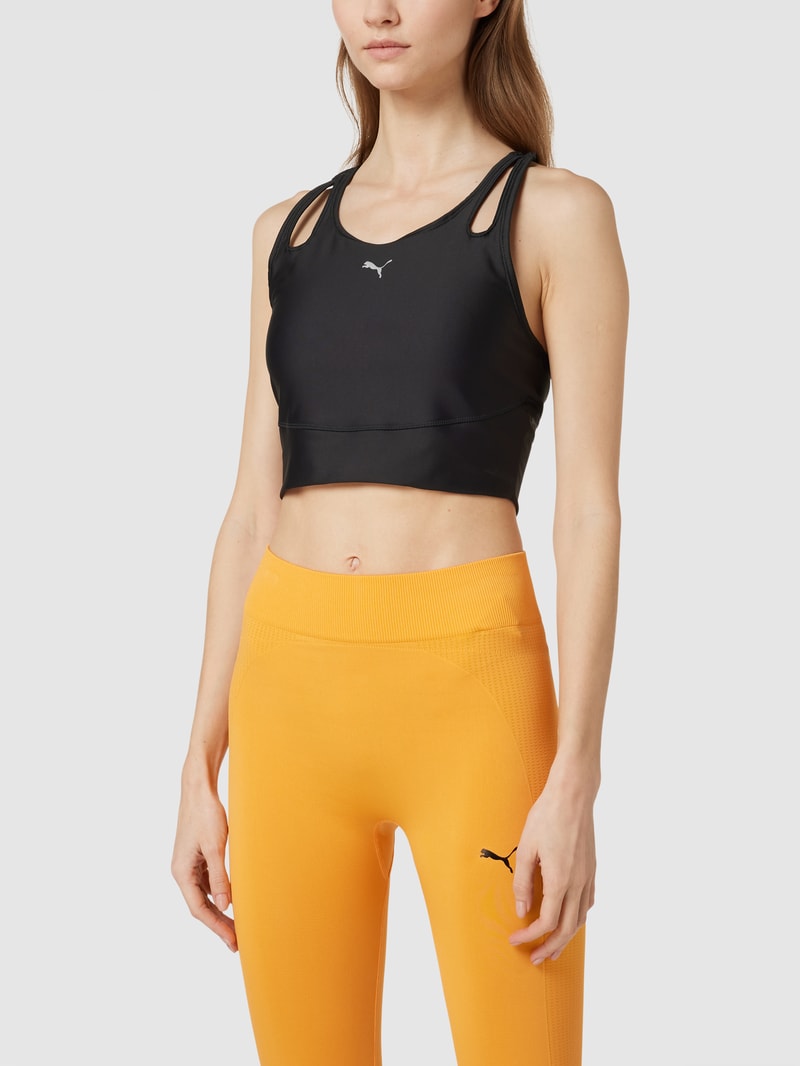 Crop Top mit Racerback in schwarz