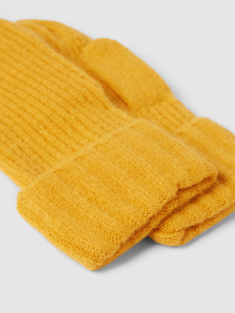 Handschuhe in Strick-Optik Modell 'AIVO' in senfgelb