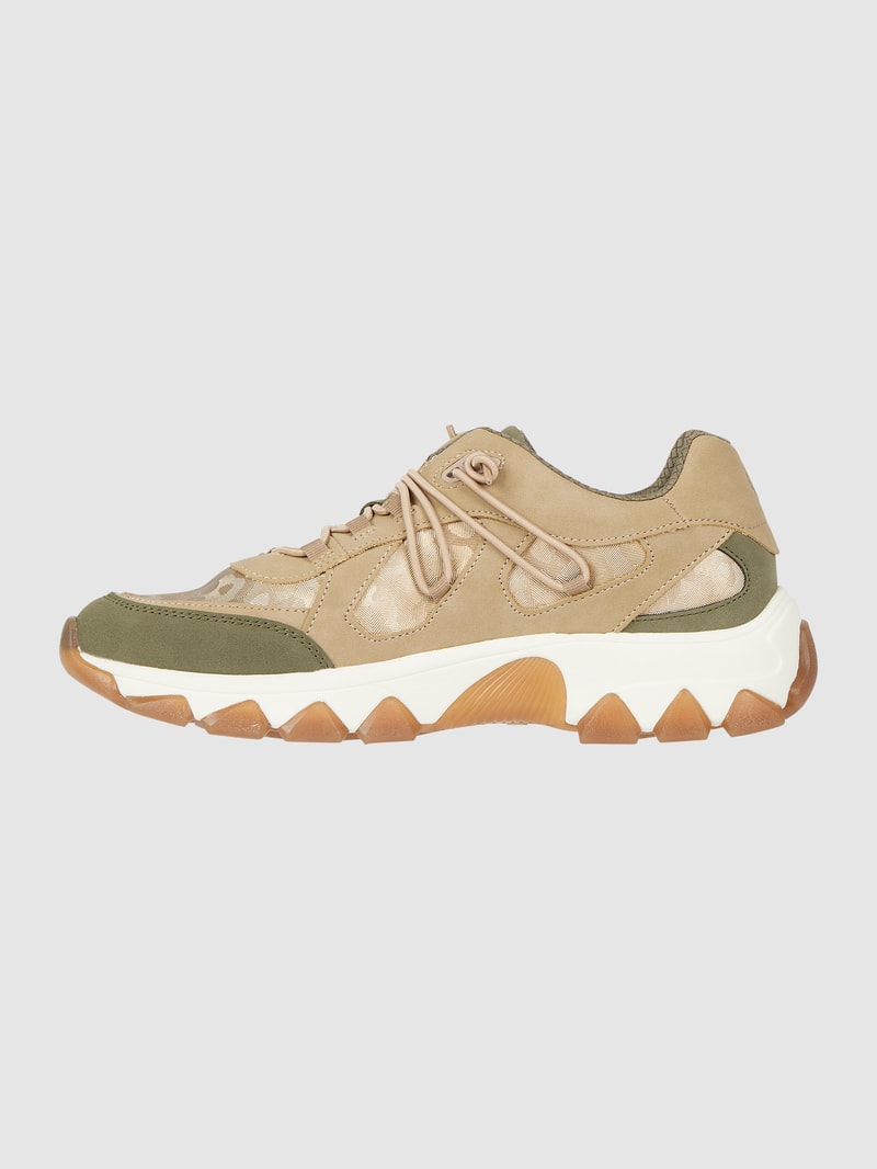 Sneaker mit Profilsohle in khaki