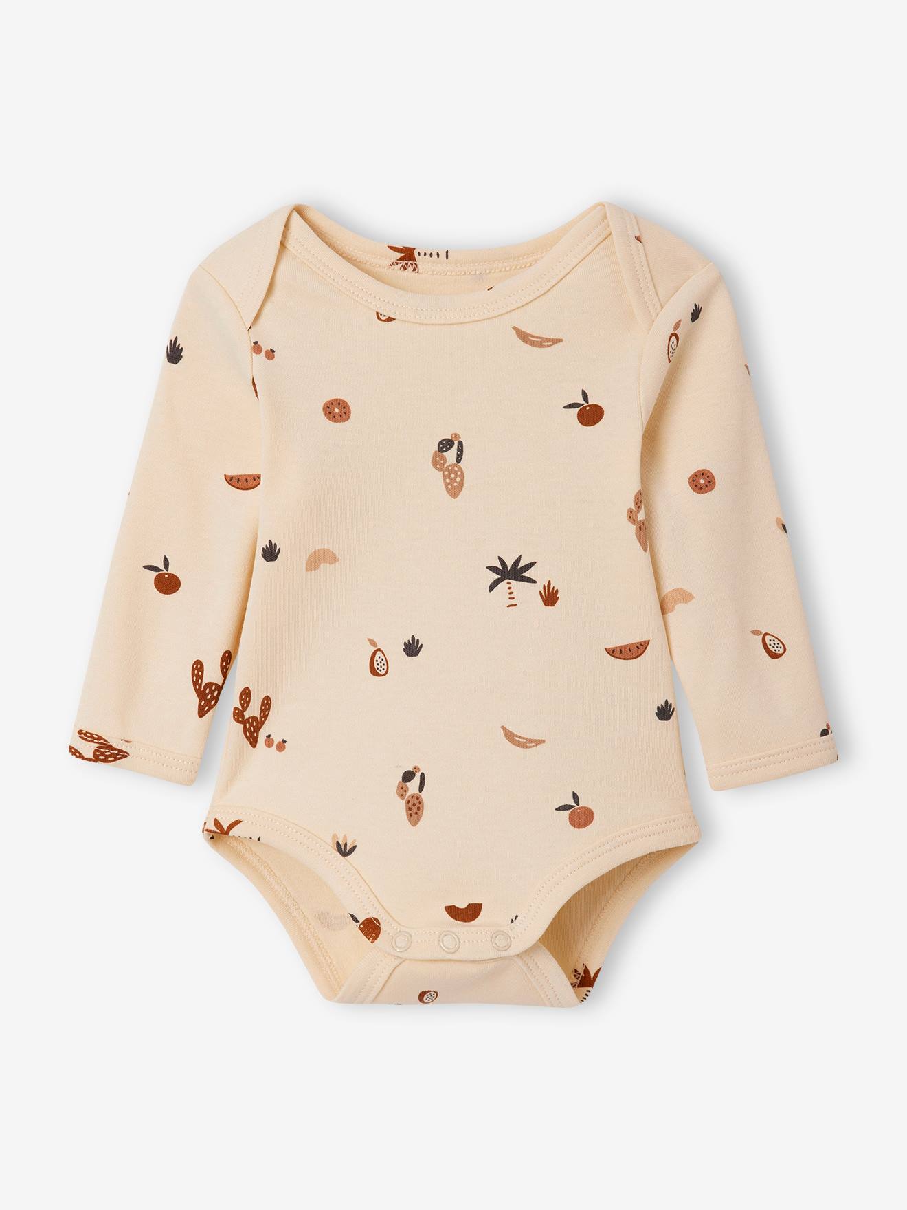 Lot de 5 bodies manches longues bébé emmanchure US cappuccino
