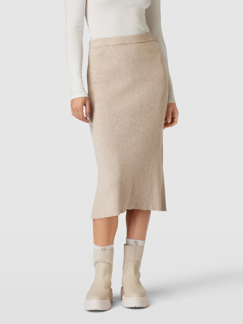 Midirock mit elastischem Bund Modell 'COMFY' in beige