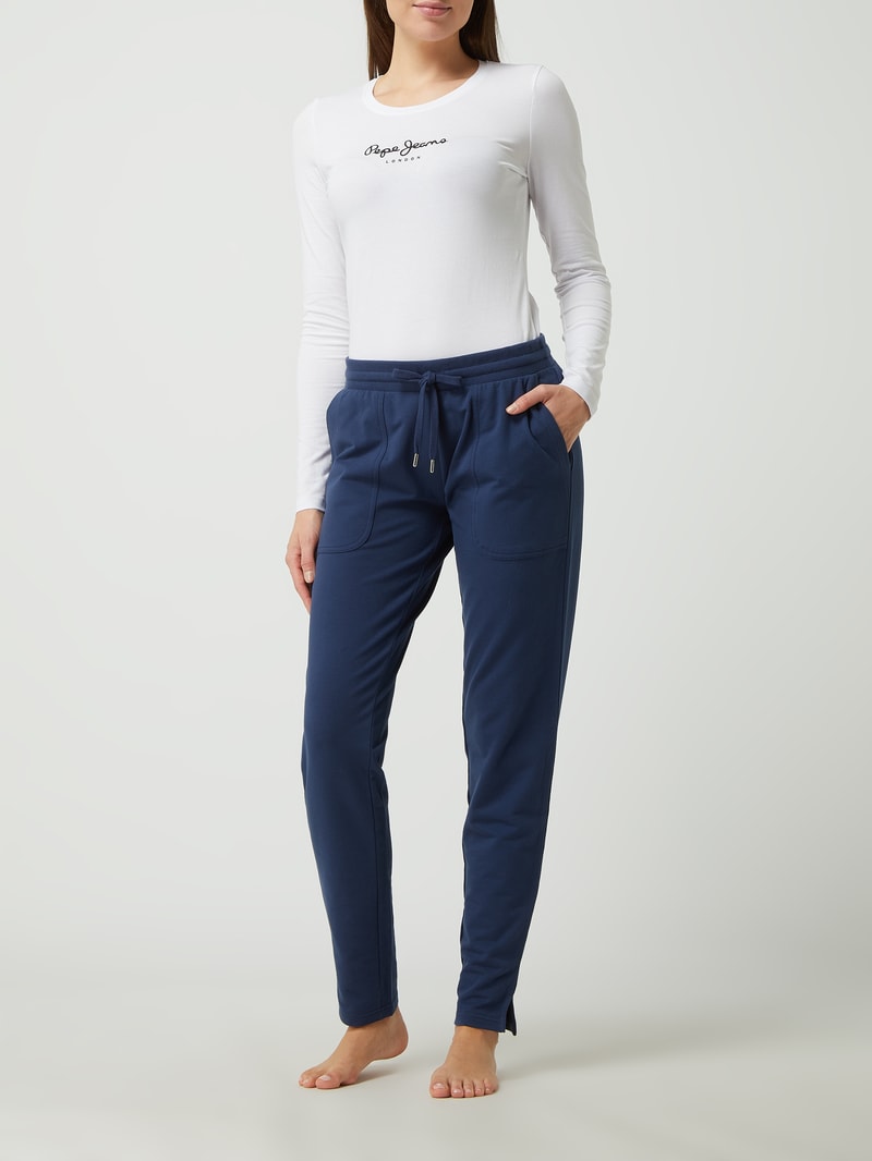 Lounge-Hose mit Stretch-Anteil Modell 'Night2Day' in marineblau