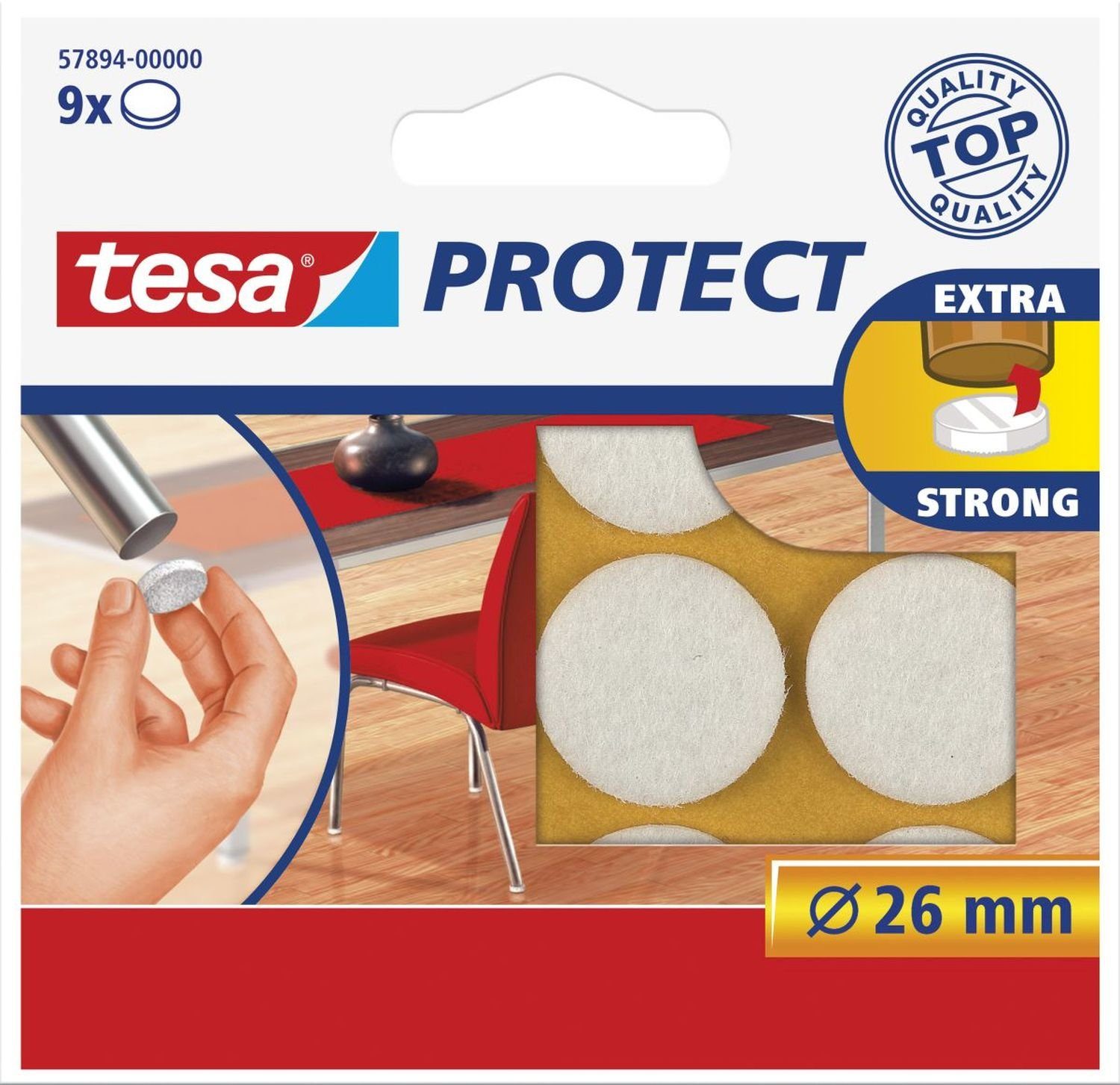 tesa tesa Protect Filzgleiter rund 26mm weiß 9St. Mäuse
