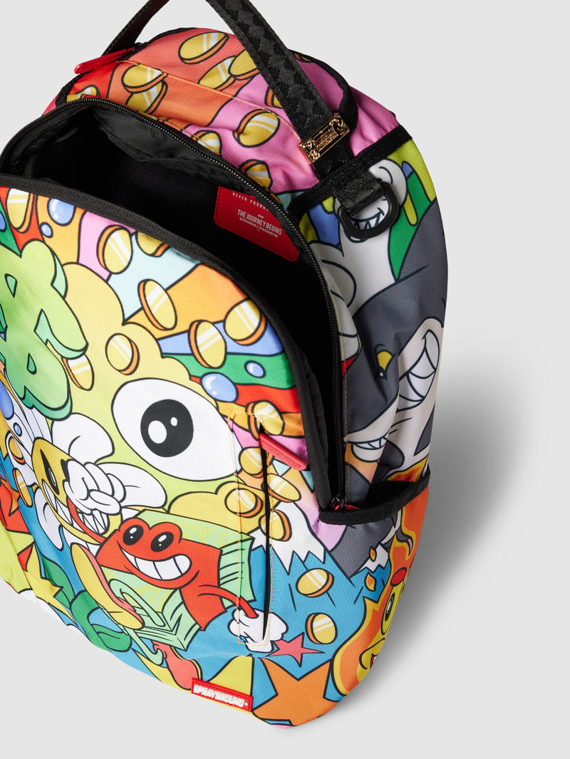 Rucksack mit Allover-Muster Modell 'CARTOON CHARACTERS' in gelb