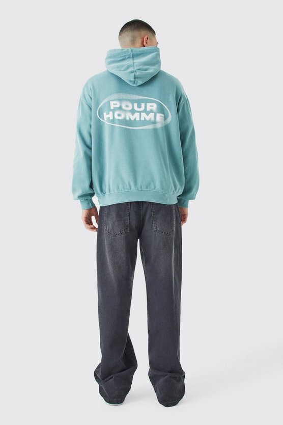 Oversize Hoodie mit Pour Homme Print