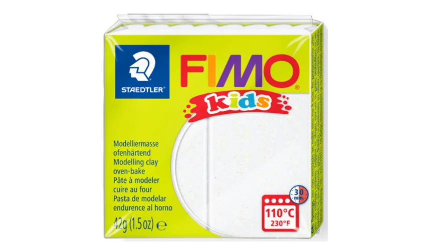 STAEDTLER Modelliermasse FIMO® Kids Glitter weiss 42 g