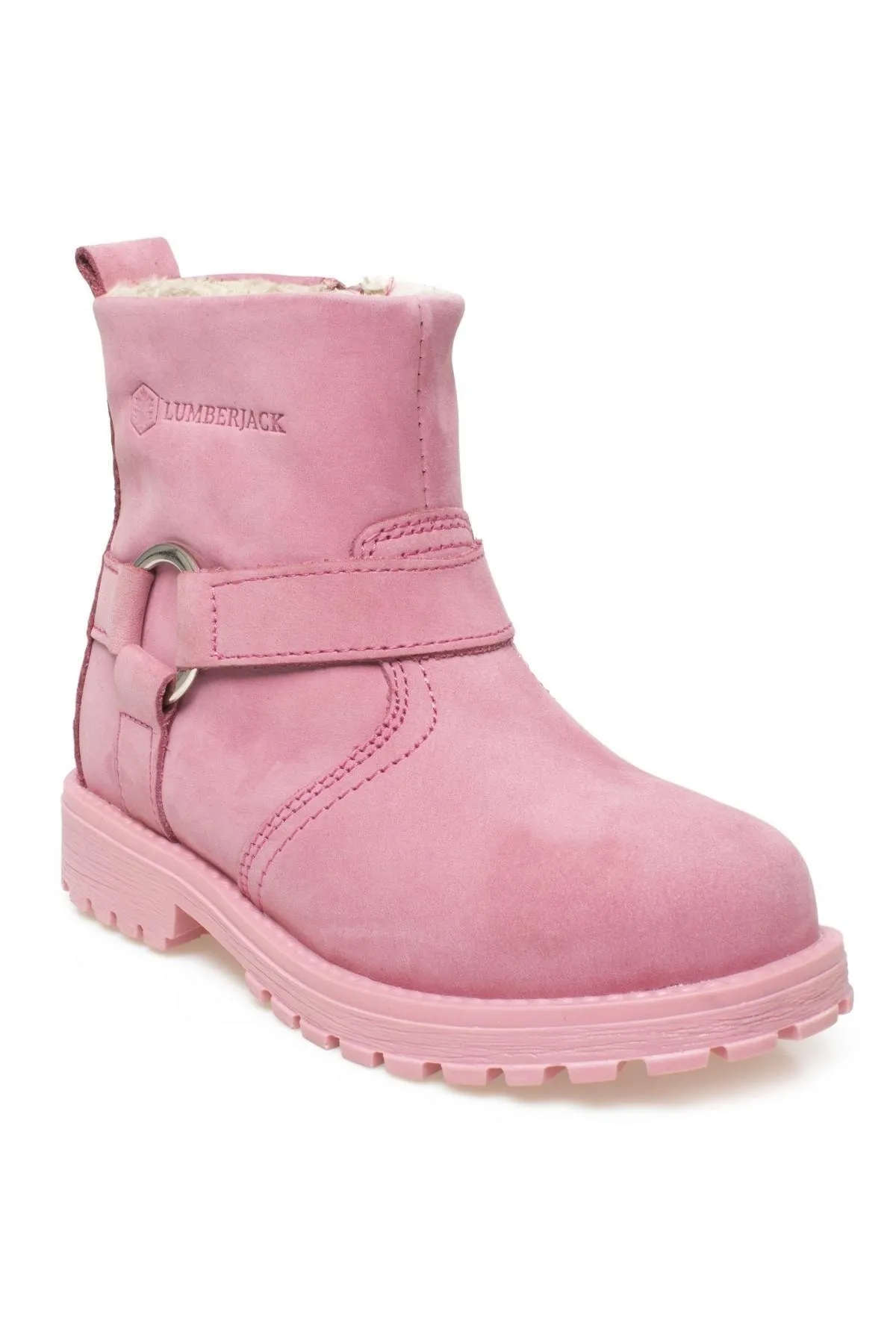 lumberjack  Rosa Mädchenstiefel mit Reißverschluss und Schnalle