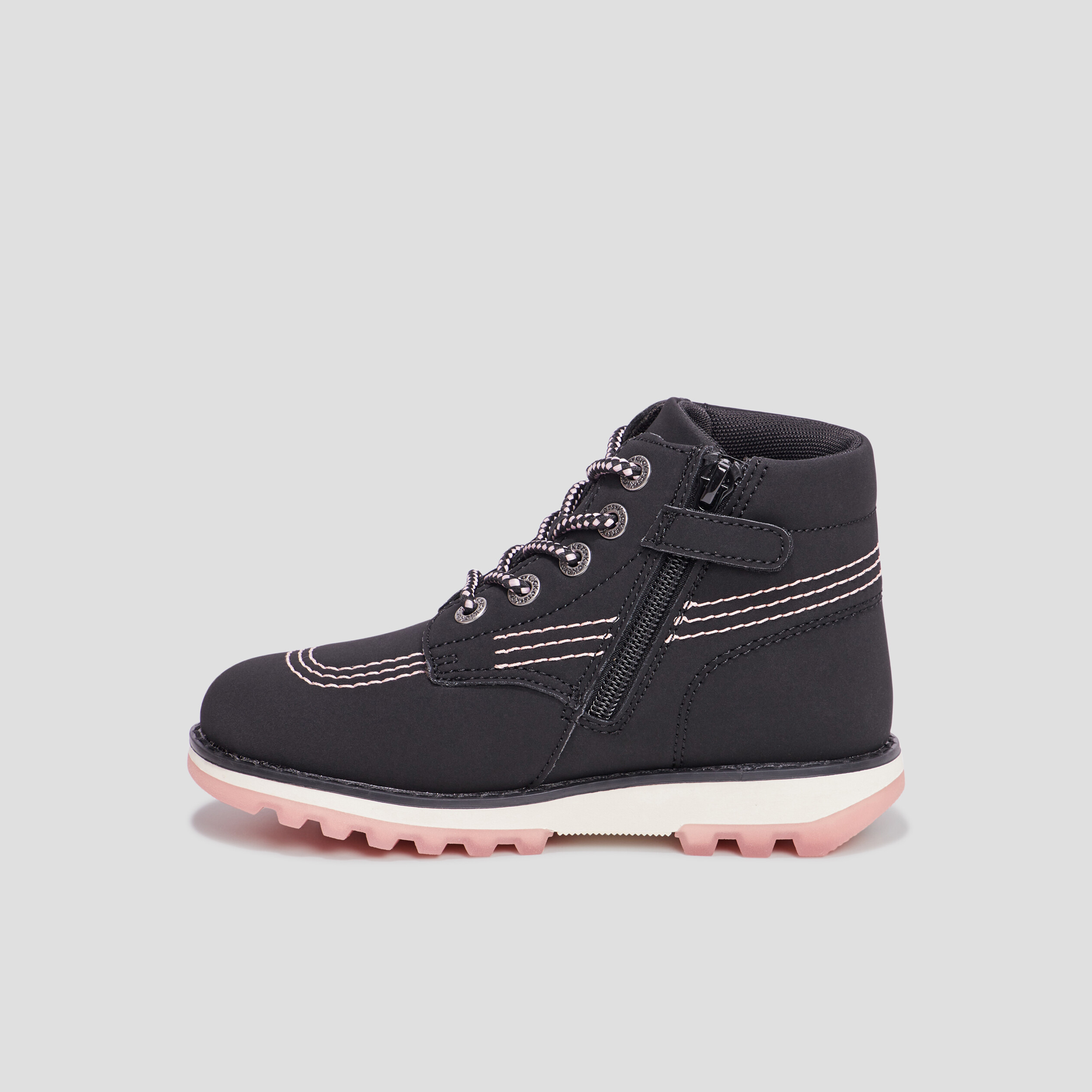 Bottines zippées Kickers Krally noir fille | La Halle