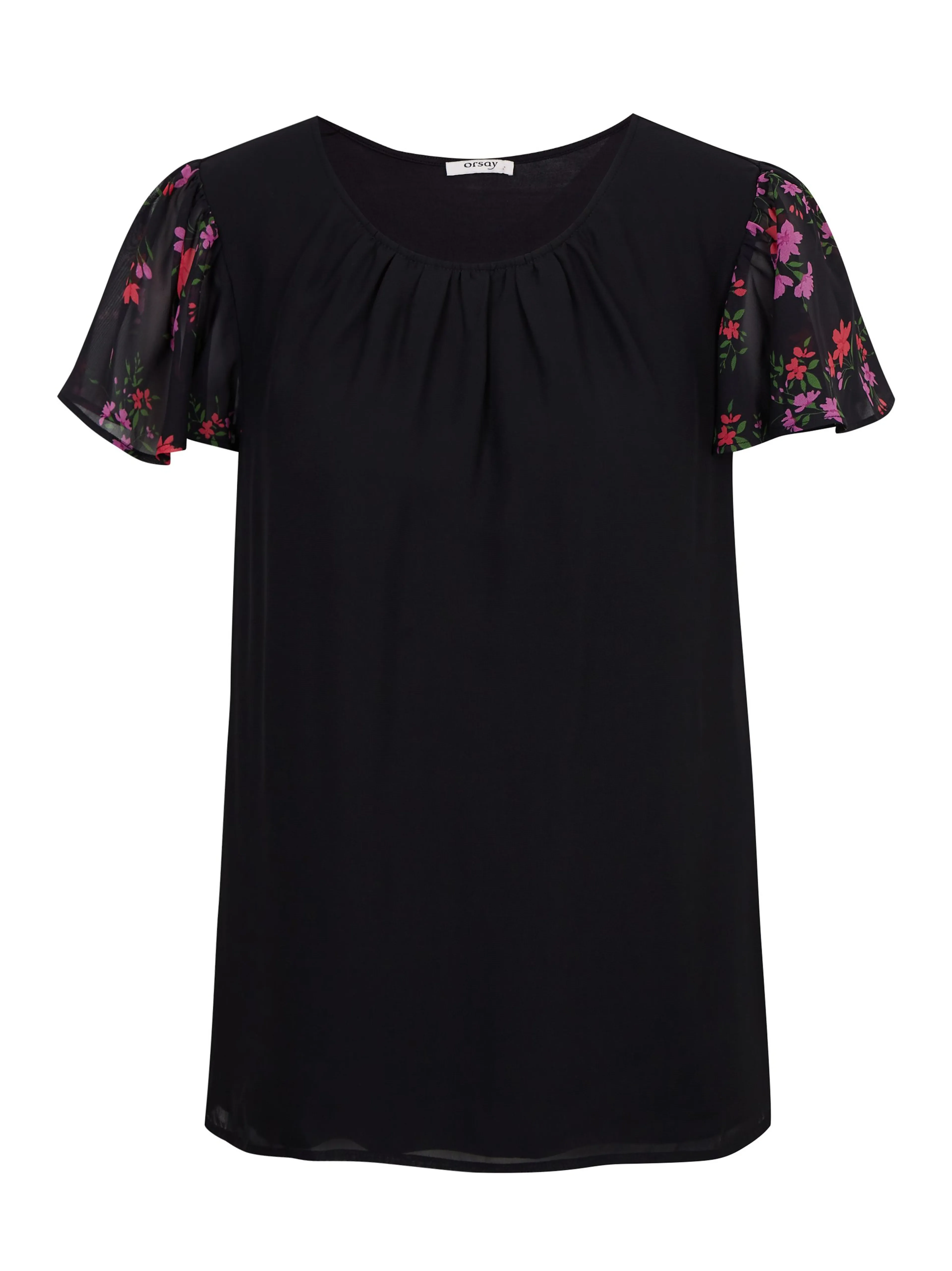 Schwarzes gemustertes Damen-T-Shirt ORSAY