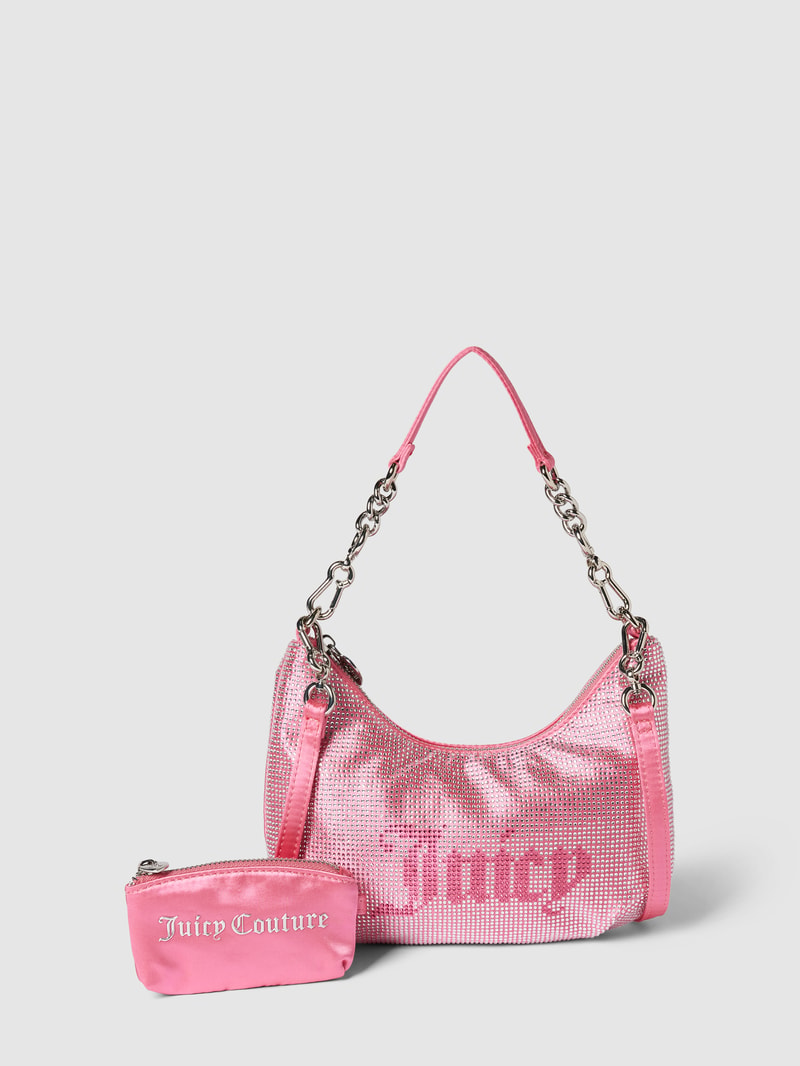 Hobo Bag mit Allover-Ziersteinbesatz Modell 'HAZEL' in pink