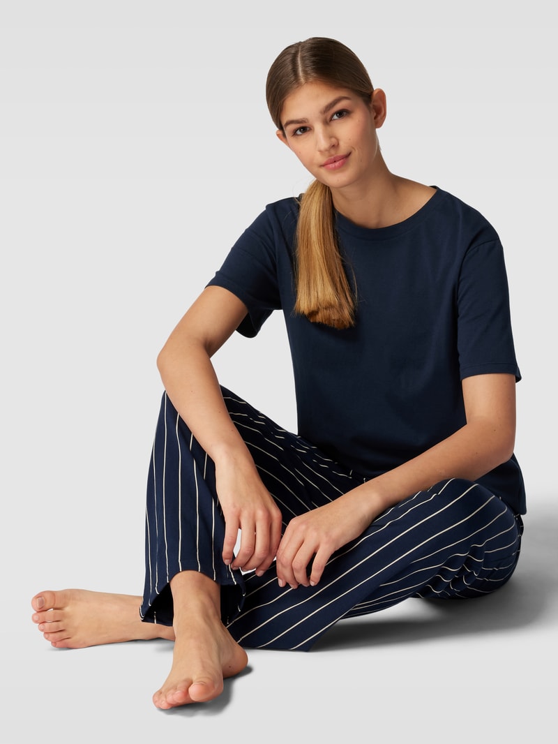 Pyjama aus Baumwoll-Modal-Mix in marineblau