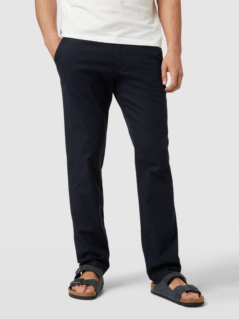 Chino mit französischen Eingrifftaschen in marineblau