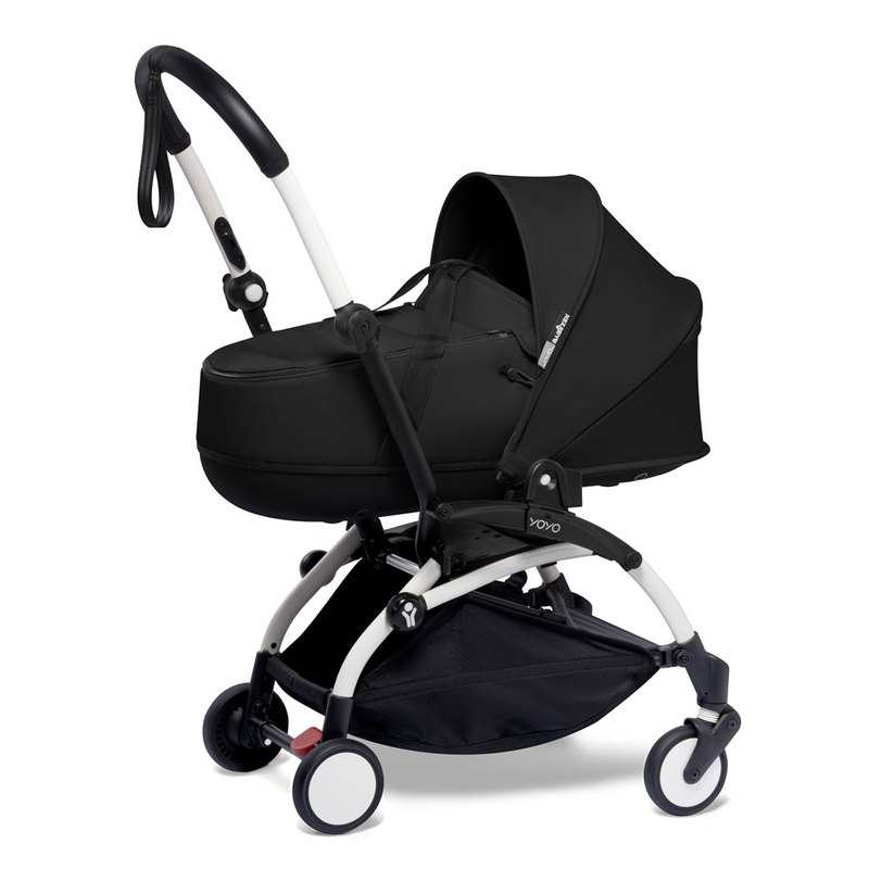 Poussette Yoyo2 4 roues châssis blanc nacelle noire Babyzen
