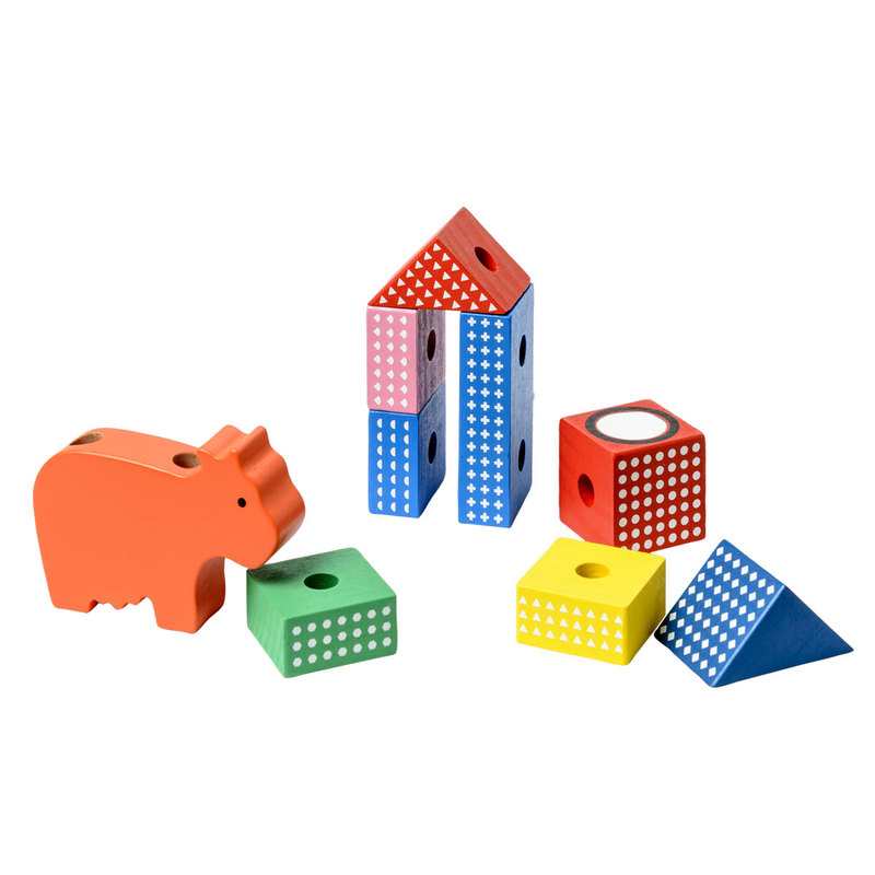 Train géant cubes et animaux en bois Oxybul