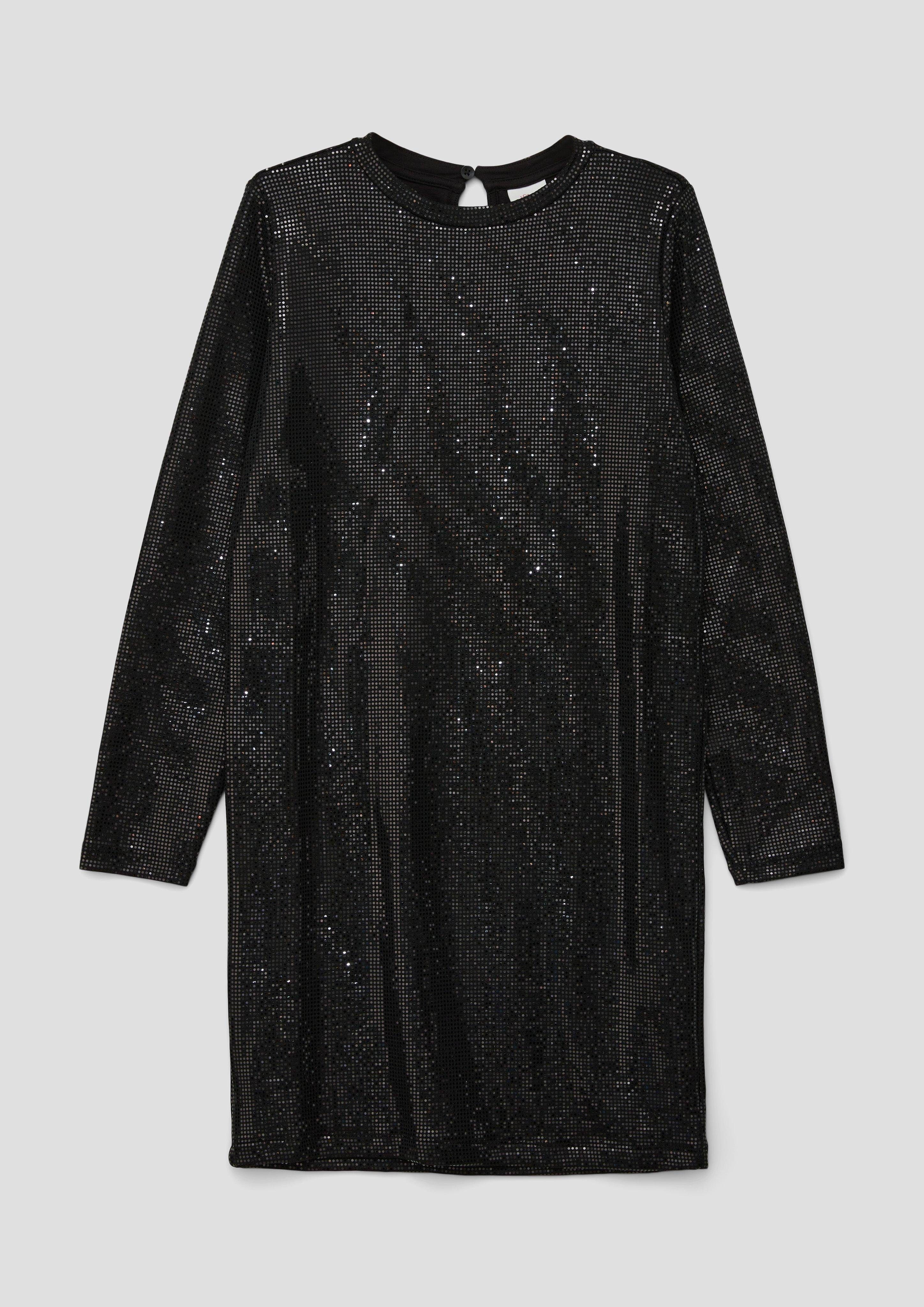 s.Oliver Minikleid Jerseykleid mit Pailletten-Besatz Pailletten