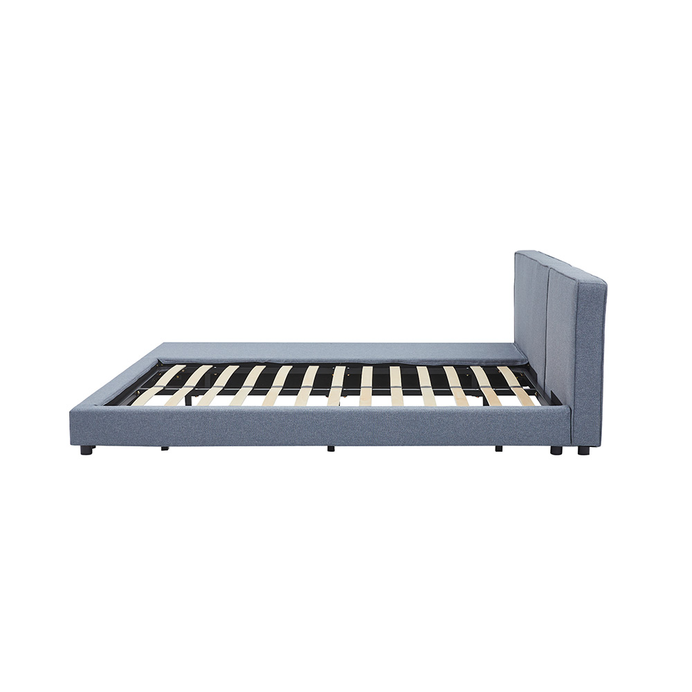 Home Deluxe HOME DELUXE Bett mit Ablage GALAXIS – 140 x 200 cm  Grau mit Matratze H2/H3