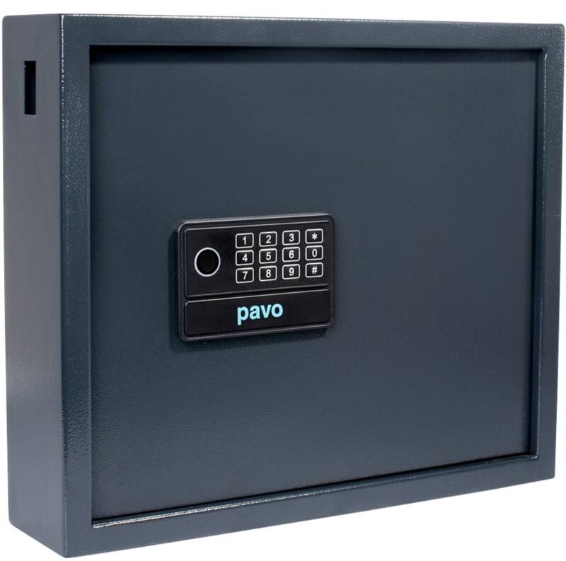 Pavo Magnettag Schlüsselschrank 20 Haken Fingerabdruck 8015641 Dunkelgrau