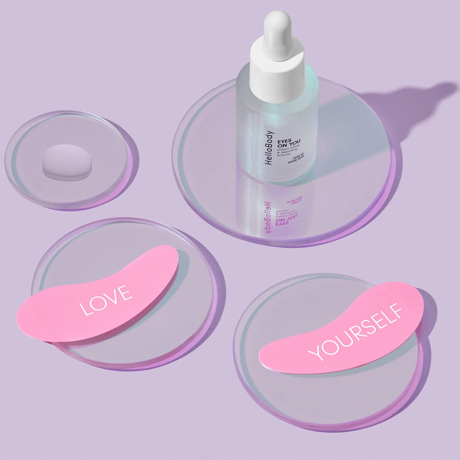 Booster Love Yourself Duo-sæt - Anti-rynke øjenkontur, Øjenkonturmaske, Behandling mod poser og mørke rande, Anti-rynkesæt, Øjen- og læbesæt