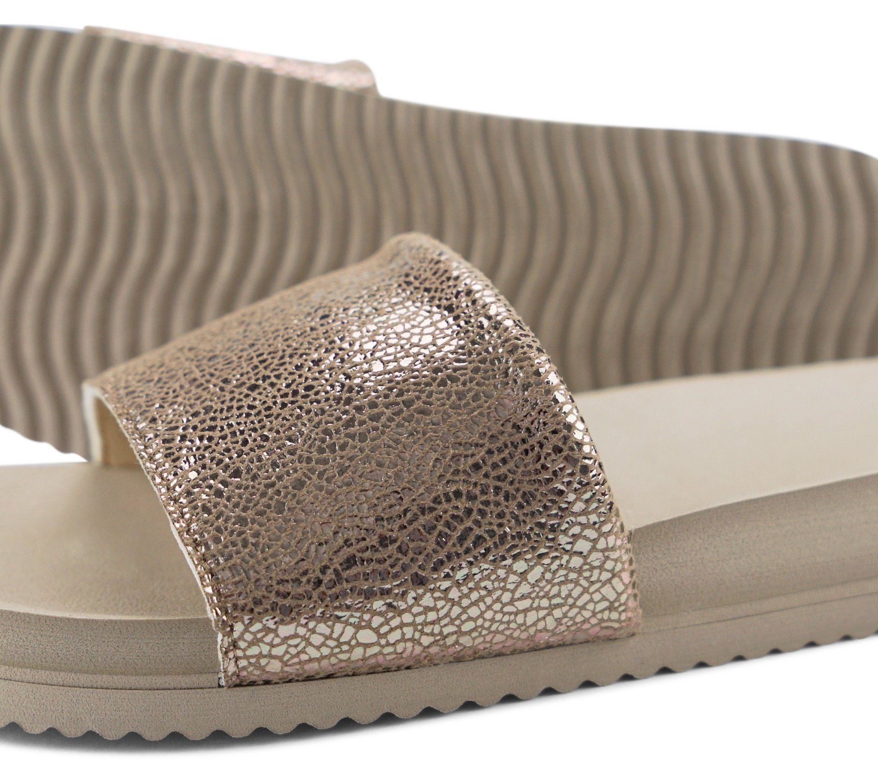 Flip Flop pool metallic cracked Pantolette mit Metallic Crush Effekt