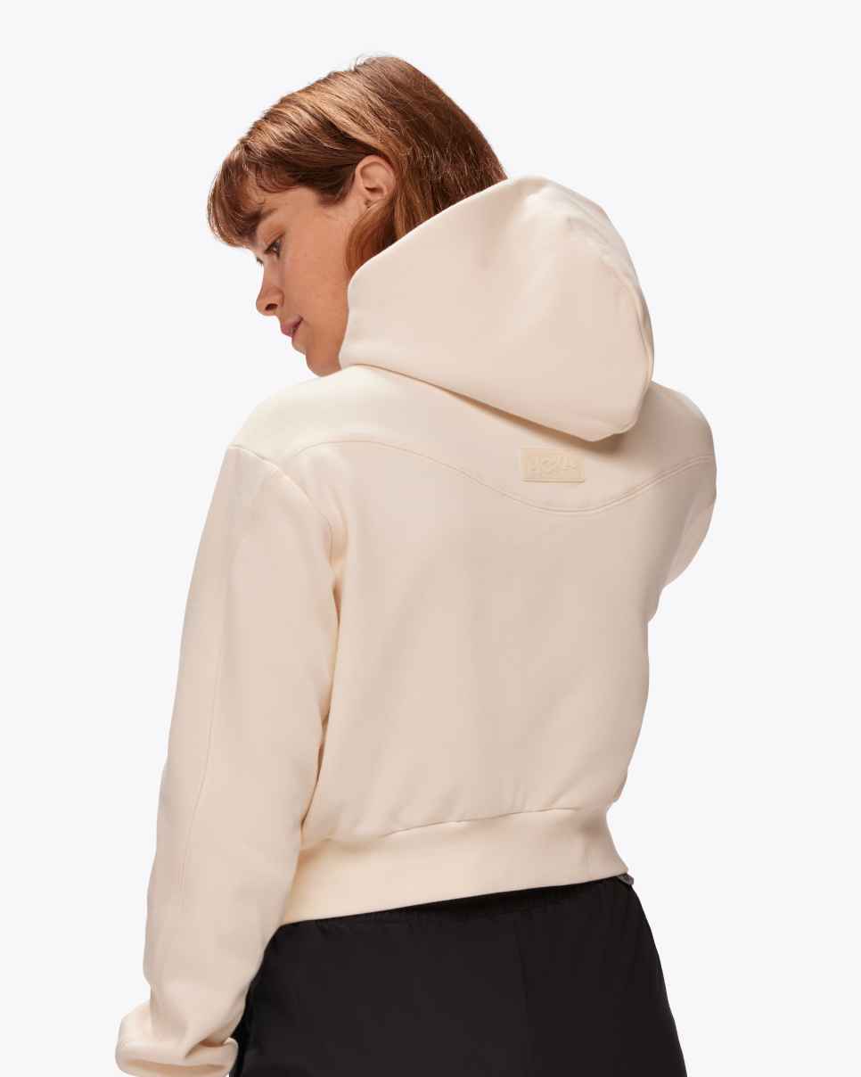 HOKA Essential hettegenser med hel glidelås Eggnog