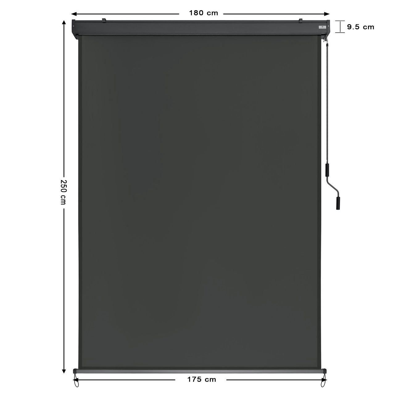 Strattore Balkonsichtschutz Ausziehbare Senkrechtmarkise 180 x 250 cm - Anthrazit