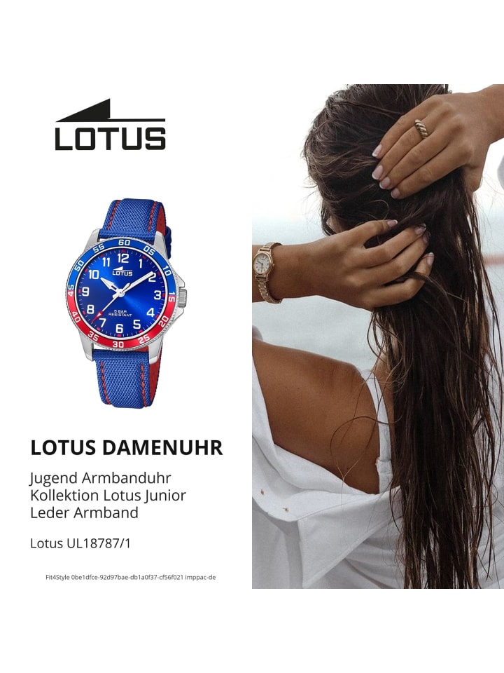 Lotus Analog-Armbanduhr Lotus Junior blau, rot mittel (ca. 36mm) günstig kaufen onesize