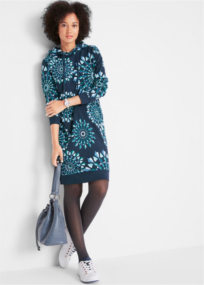 Sweatkleid, bedruckt, Langarm