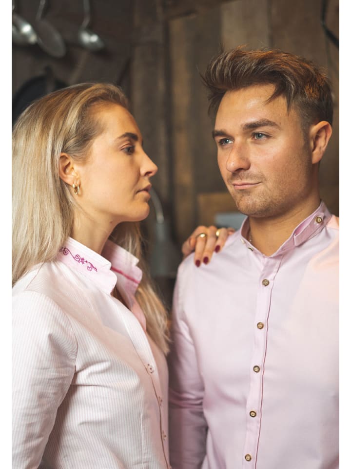 OS-Trachten Trachtenbluse Ladora in rosa günstig kaufen