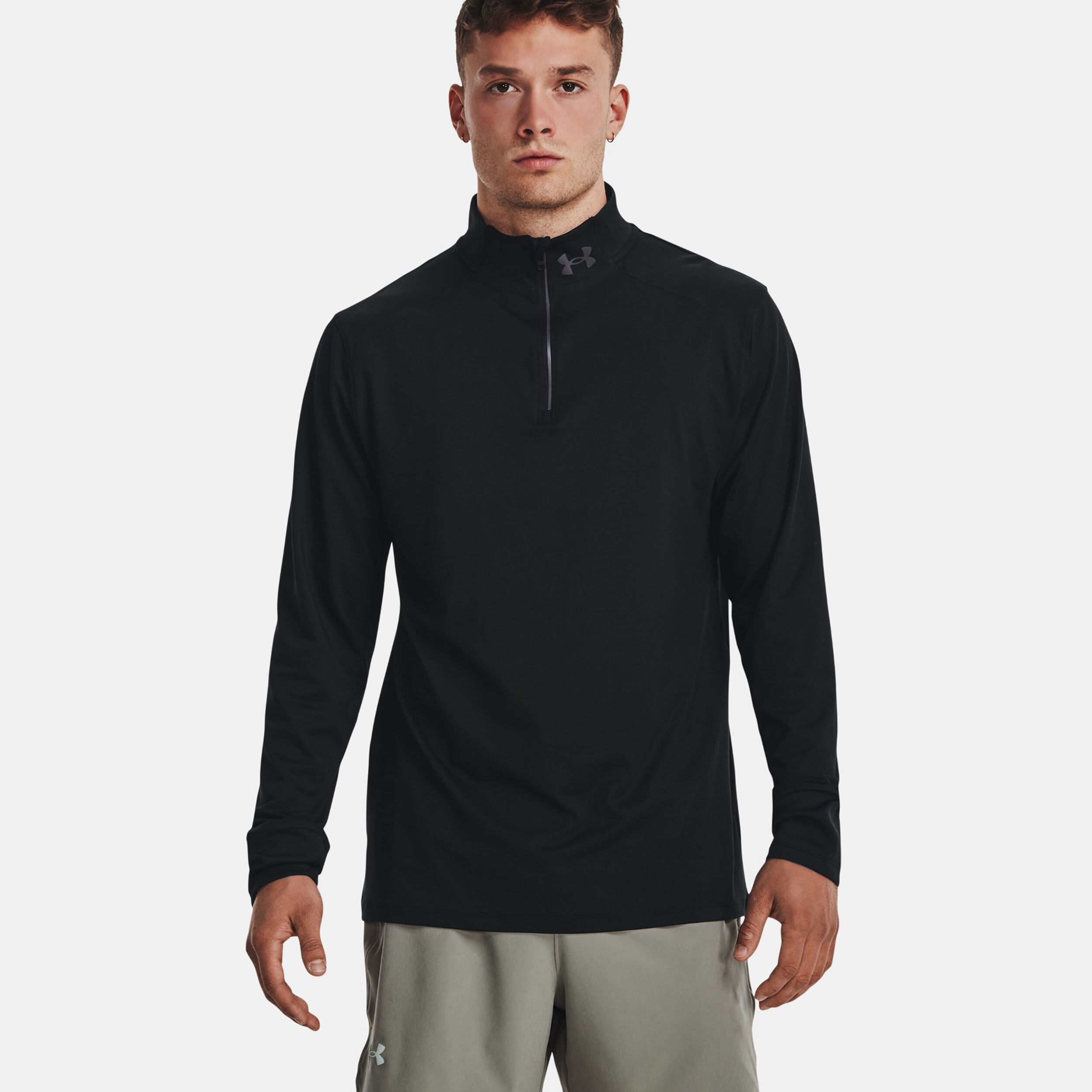 Qualifier Run 1/4 Zip Laufshirt Herren - Schwarz