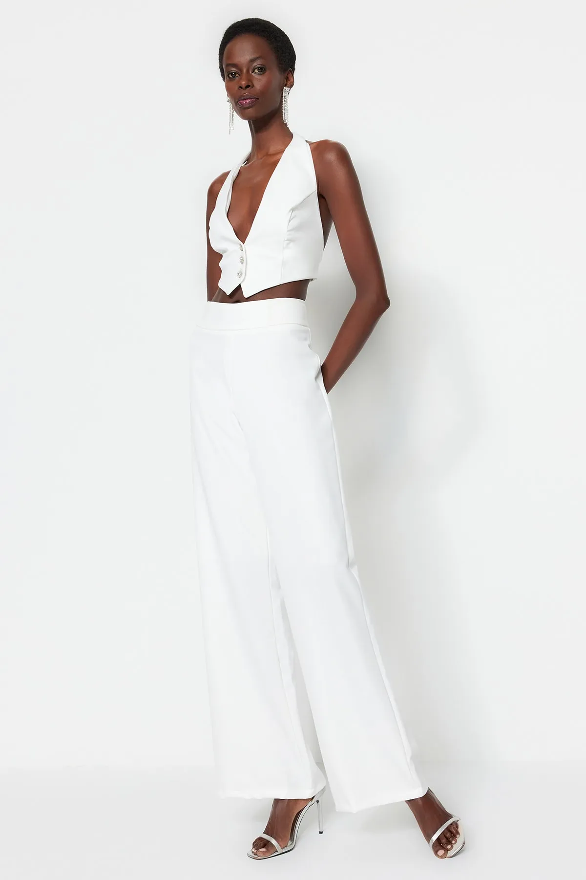 Trendyol Collection  Braut-Webhose in Ecru TPRSS23PL00023