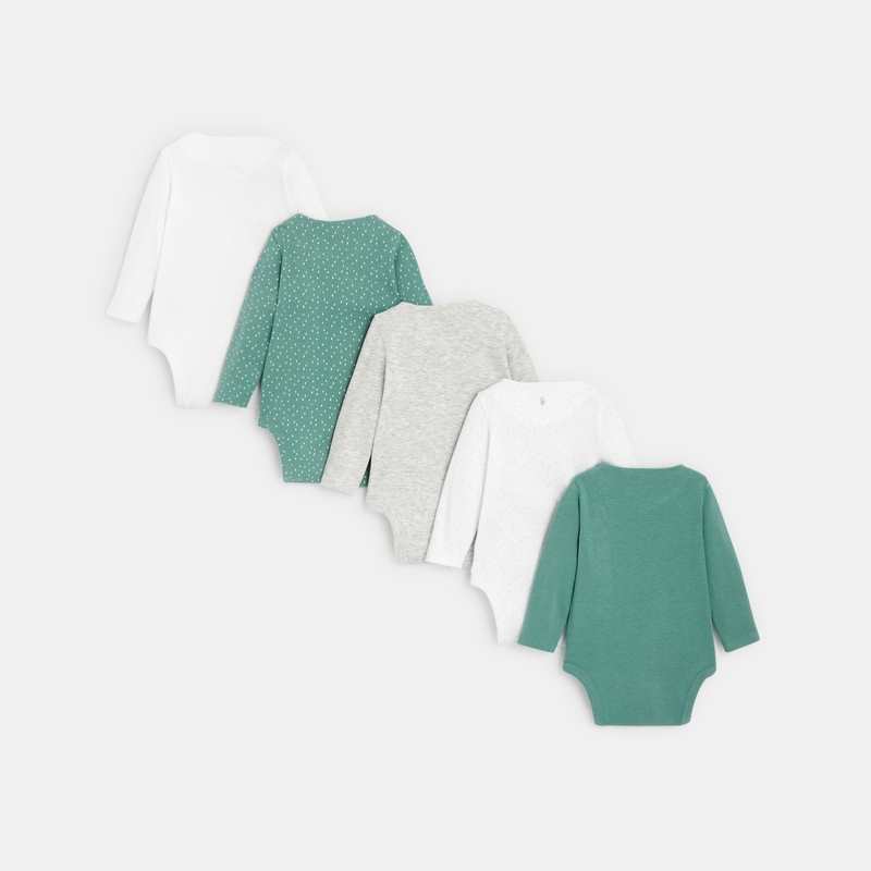 Body croisé (lot de 5) vert naissance