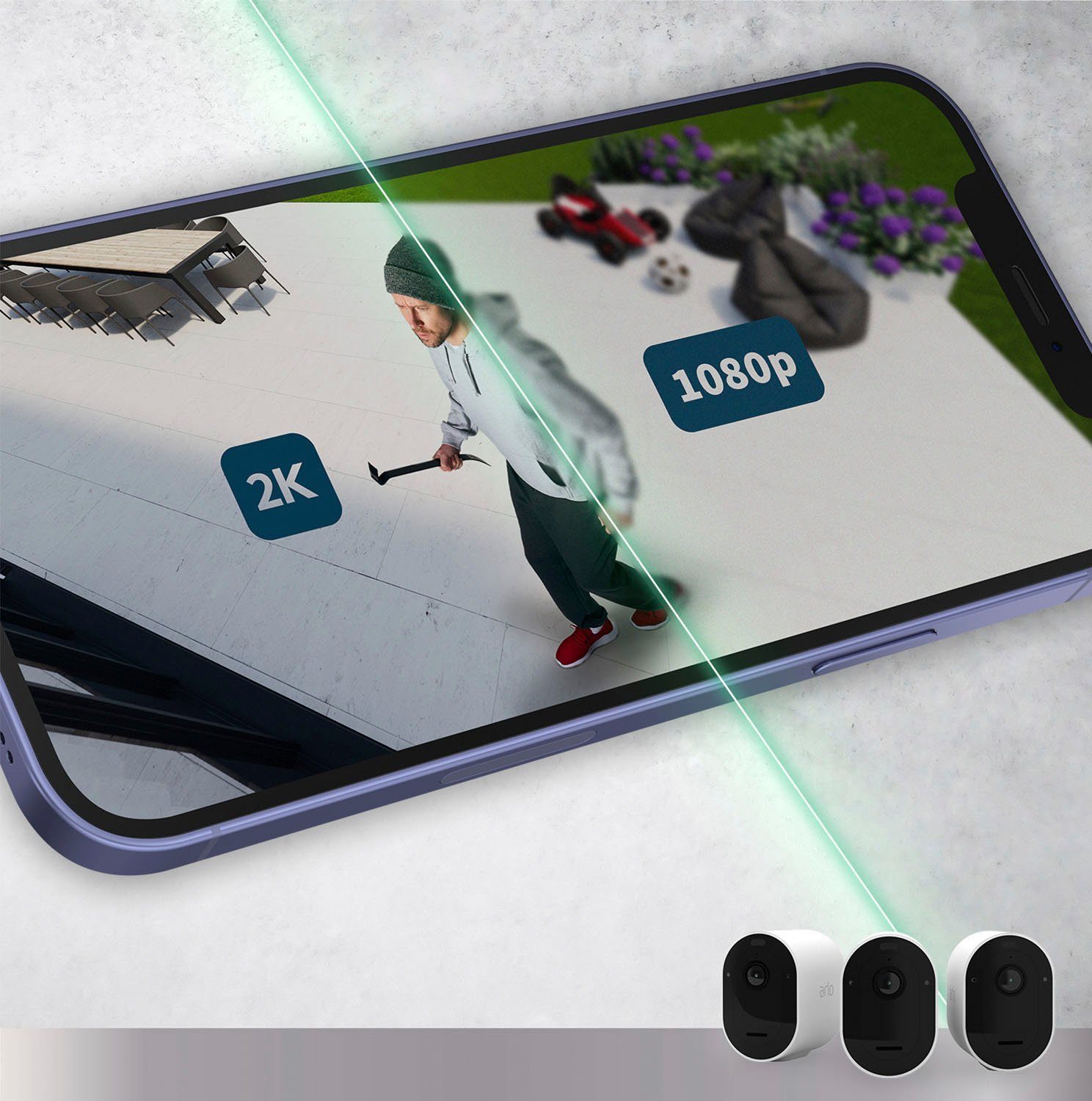 ARLO Pro 5 Spotlight 3er Set Überwachungskamera (Außenbereich, Innenbereich)