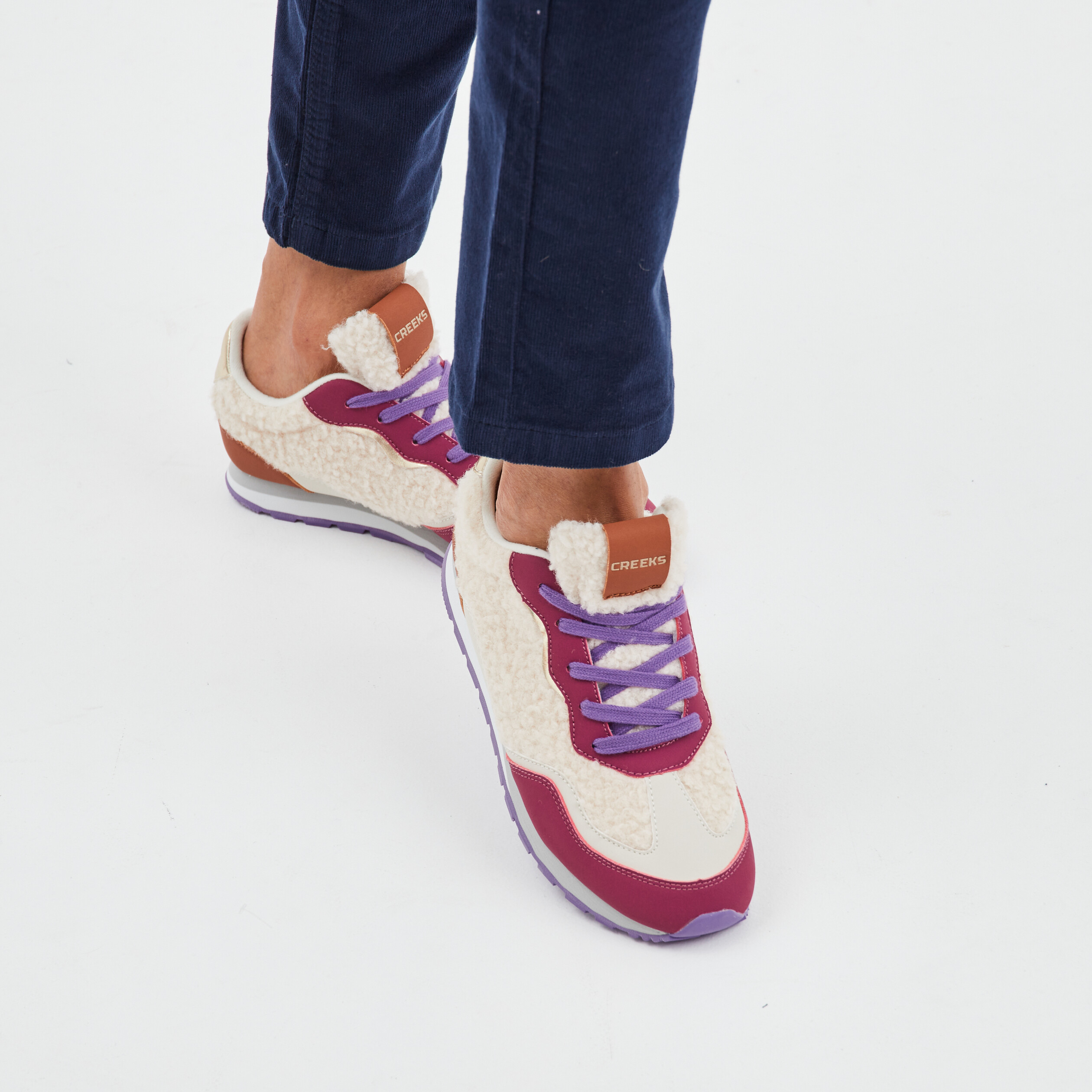 Baskets running laine de mouton Creeks multicolore femme | La Halle