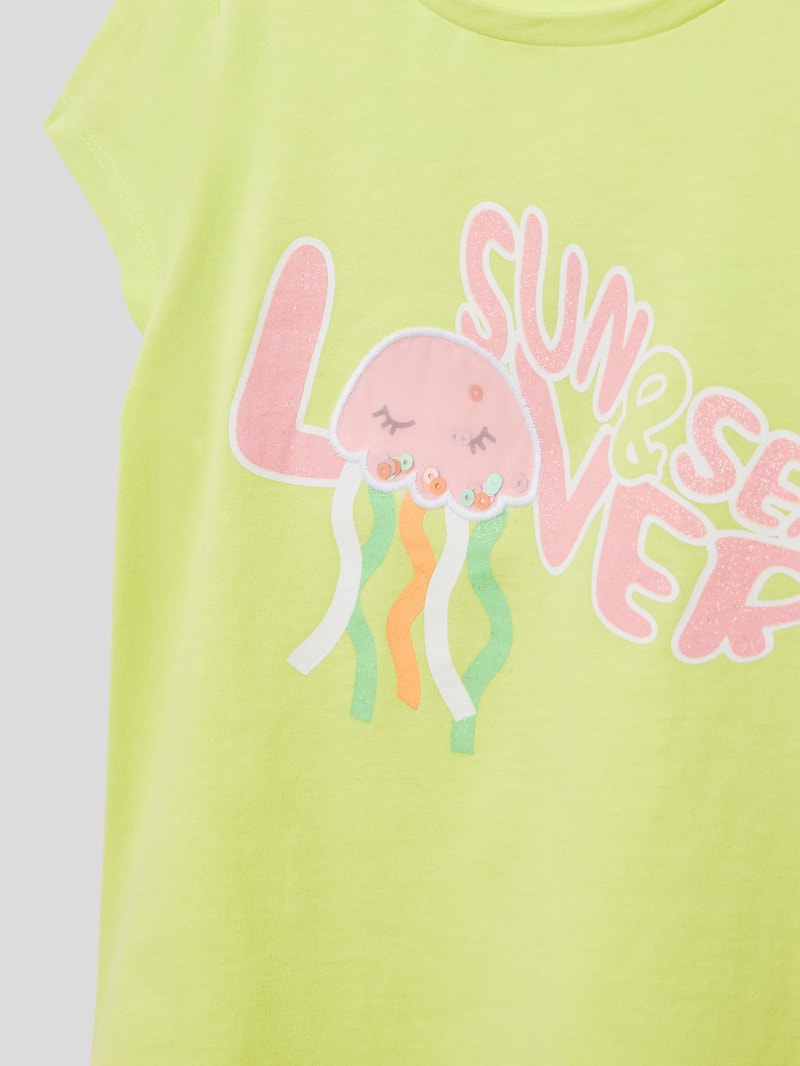 T-Shirt mit Statement-Print in hellgelb