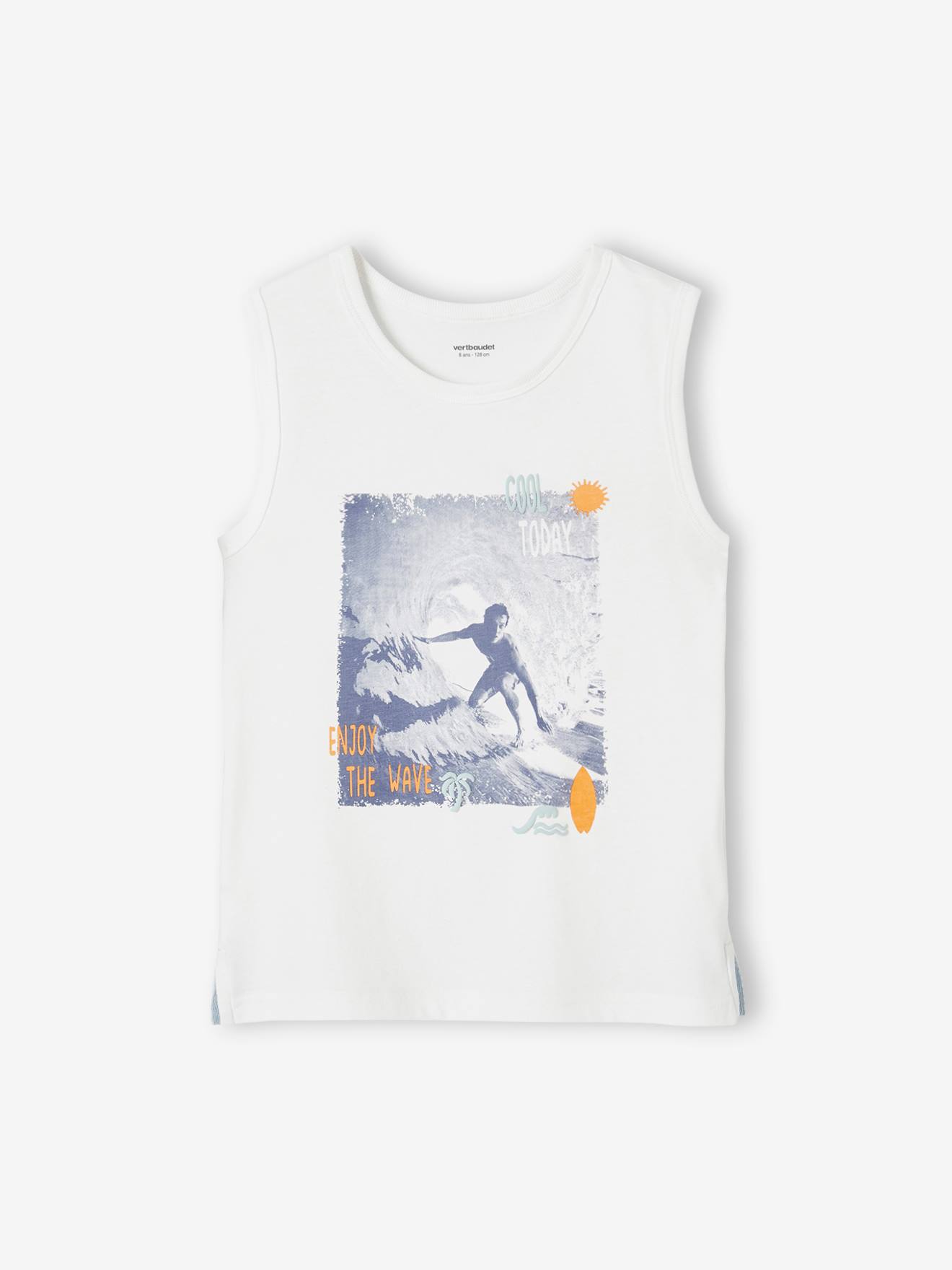 Vertbaudet Jungen Trägershirt mit Fotoprint Oeko-Tex - weiß