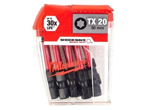 Milwaukee Accessoires 4932430877 Shockwave™ Gen II TX20 50mm 10 unidades